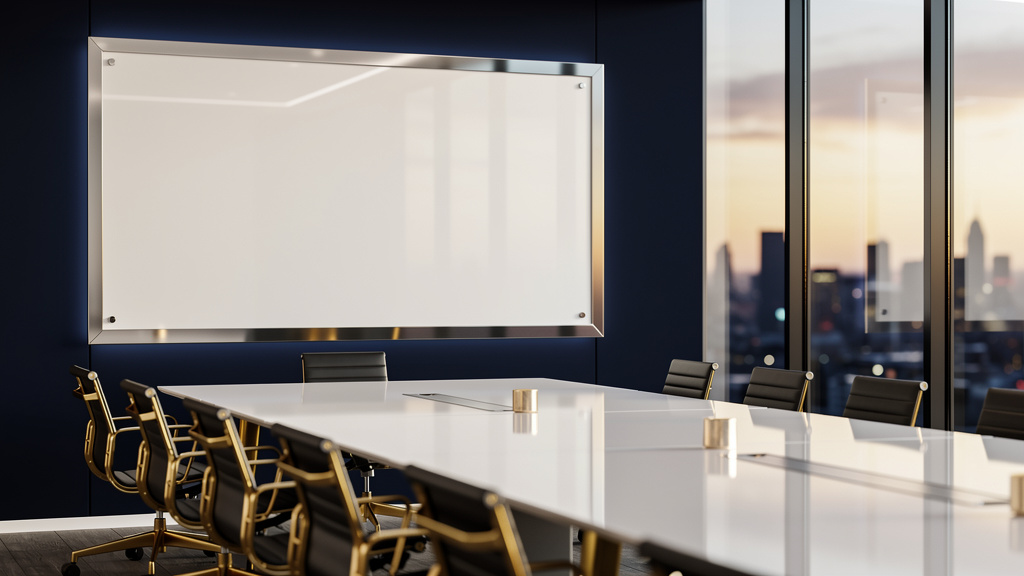 Clean whiteboard in a compliance office representing FastTrackr's data privacy model for advisor transitions