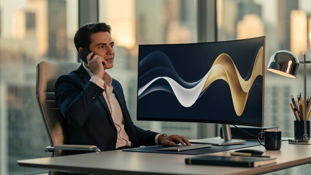 Financial advisor on a client call with FastTrackr AI meeting assistant active in the background capturing notes