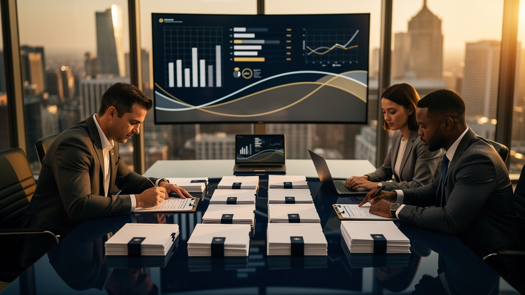 Wealth management operations specialist conducting pre-submission quality review of advisor transition repapering documents