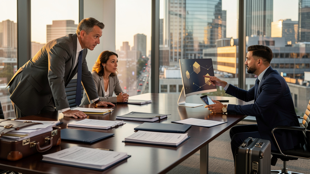 Wealth management advisor watching client paperwork move through an automated onboarding pipeline