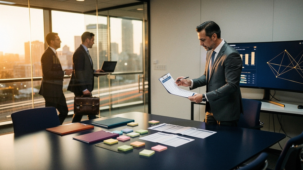 Checklist on a polished desk representing a recruiter's pre-transition due diligence